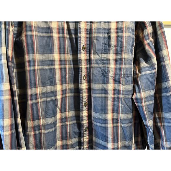 Carhartt Shirt Men XXLT Blue Brown Plaid Outdoor Relaxed Fit Y2K Button Workwear - Picture 5 of 11